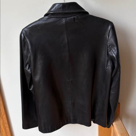 Ellen Tracy Soft Leather Jacket Zip Up Black Medium - Picture 2 of 6
